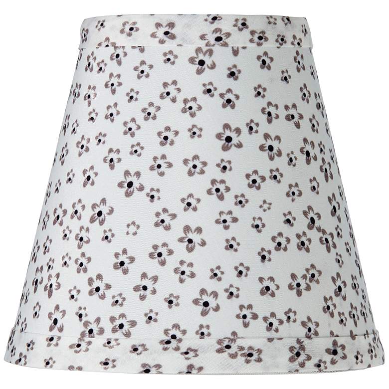 Image 1 White Daisy Print Bell Lamp Shade 3.25x5.5x5 (Clip-On)