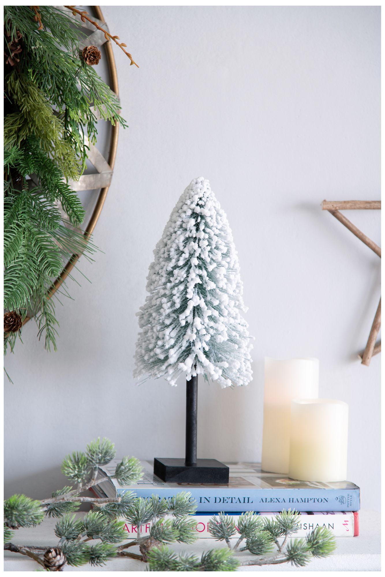 Image 6 White Decorative Snowy Tree - White, Black more views