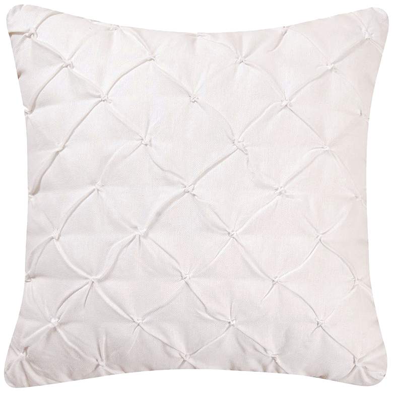 Image 1 White Diamond Tuck 18 inch Square Down Throw Pillow