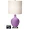 White Drum 2-Light Lamp - 2 Outlets and USB in African Violet
