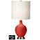 White Drum 2-Light Lamp - 2 Outlets and USB in Cherry Tomato