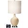 White Drum 2-Light Lamp - 2 Outlets and USB in Colonial Tan