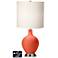 White Drum 2-Light Lamp - 2 Outlets and USB in Daring Orange