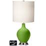 White Drum 2-Light Lamp - 2 Outlets and USB in Rosemary Green