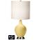 White Drum 2-Light Table Lamp - 2 Outlets and USB in Butter Up