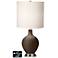 White Drum 2-Light Table Lamp - 2 Outlets and USB in Carafe