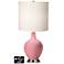 White Drum 2-Light Table Lamp - 2 Outlets and USB in Haute Pink