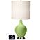 White Drum 2-Light Table Lamp - 2 Outlets and USB in Lime Rickey
