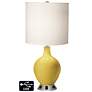 White Drum 2-Light Table Lamp - 2 Outlets and USB in Nugget