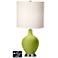 White Drum 2-Light Table Lamp - 2 Outlets and USB in Parakeet