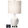 White Drum 2-Light Table Lamp - 2 Outlets and USB in Smart White