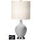 White Drum 2-Light Table Lamp - 2 Outlets and USB in Swanky Gray