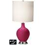 White Drum 2-Light Table Lamp - 2 Outlets and USB in Vivacious