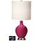 White Drum 2-Light Table Lamp - 2 Outlets and USB in Vivacious