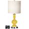 White Drum Apothecary Lamp - 2 Outlets and 2 USBs in Lemon Zest