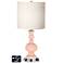 White Drum Apothecary Lamp - 2 Outlets and 2 USBs in Linen