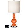 White Drum Apothecary Lamp - 2 Outlets and 2 USBs in Nectarine