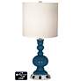 White Drum Apothecary Lamp - 2 Outlets and 2 USBs in Oceanside