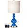 White Drum Apothecary Lamp - 2 Outlets and 2 USBs in Royal Blue