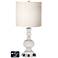 White Drum Apothecary Lamp - 2 Outlets and 2 USBs in Smart White