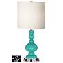 White Drum Apothecary Lamp - 2 Outlets and 2 USBs in Synergy