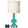 White Drum Apothecary Lamp - 2 Outlets and 2 USBs in Synergy