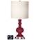 White Drum Apothecary Lamp - 2 Outlets and USB in Antique Red