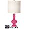 White Drum Apothecary Lamp - 2 Outlets and USB in Blossom Pink