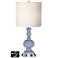 White Drum Apothecary Lamp - 2 Outlets and USB in Blue Sky