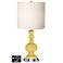 White Drum Apothecary Lamp - 2 Outlets and USB in Daffodil