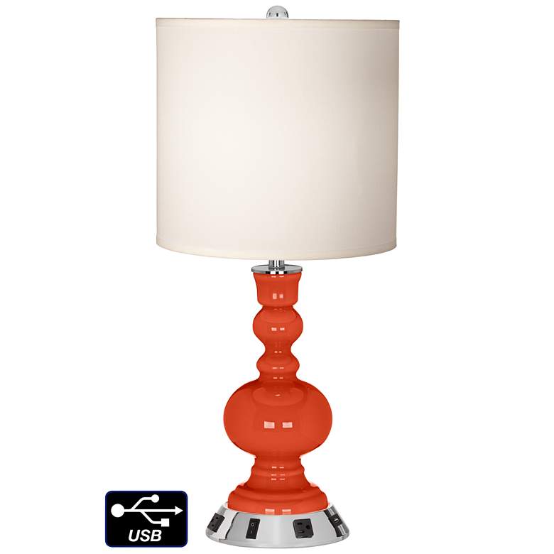 Image 1 White Drum Apothecary Lamp - 2 Outlets and USB in Daredevil
