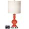 White Drum Apothecary Lamp - 2 Outlets and USB in Daring Orange