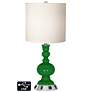 White Drum Apothecary Lamp - 2 Outlets and USB in Envy