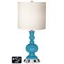 White Drum Apothecary Lamp - 2 Outlets and USB in Jamaica Bay