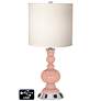 White Drum Apothecary Lamp - 2 Outlets and USB in Mellow Coral