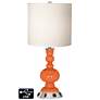White Drum Apothecary Lamp - 2 Outlets and USB in Nectarine