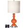 White Drum Apothecary Lamp - 2 Outlets and USB in Nectarine