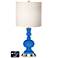 White Drum Apothecary Lamp - 2 Outlets and USB in Royal Blue