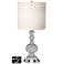 White Drum Apothecary Lamp - 2 Outlets and USB in Swanky Gray