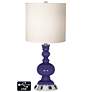 White Drum Apothecary Lamp - 2 Outlets and USB in Valiant Violet