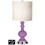White Drum Apothecary Lamp - Outlets and USBs in African Violet