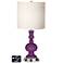 White Drum Apothecary Lamp - Outlets and USBs in Kimono Violet