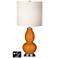 White Drum Gourd Lamp - 2 Outlets and 2 USBs in Cinnamon Spice