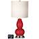 White Drum Gourd Lamp - 2 Outlets and 2 USBs in Sangria Metallic