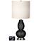 White Drum Gourd Lamp - 2 Outlets and 2 USBs in Tricorn Black