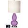 White Drum Gourd Lamp - 2 Outlets and USB in African Violet