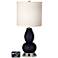 White Drum Gourd Lamp Outlets and USBs in Midnight Blue Metallic