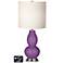 White Drum Gourd Lamp - Outlets and USBs in Passionate Purple