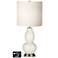 White Drum Gourd Lamp - Outlets and USBs in West Highland White