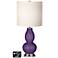 White Drum Gourd Table Lamp - 2 Outlets and 2 USBs in Acai